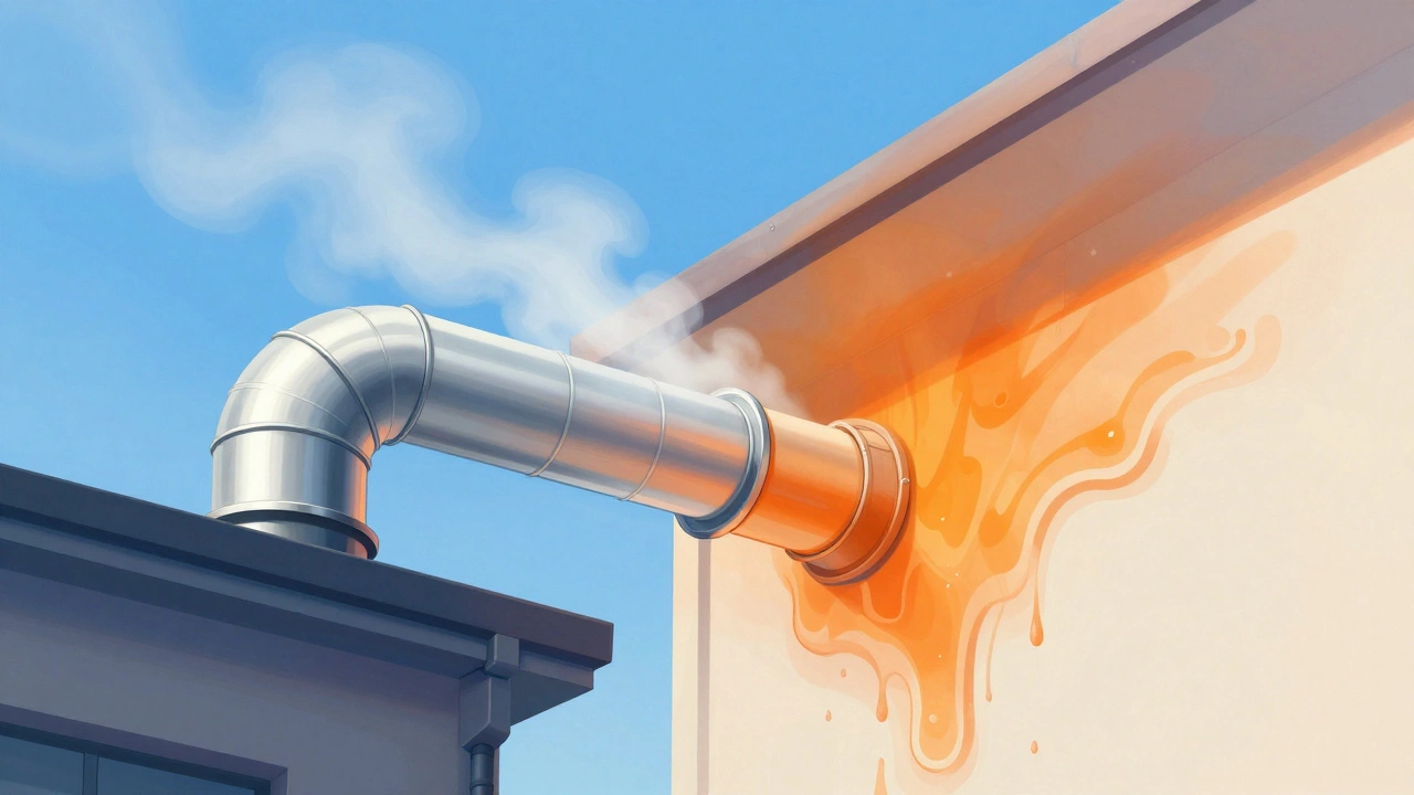 Visual comparison of proper versus faulty ventilation ducting.