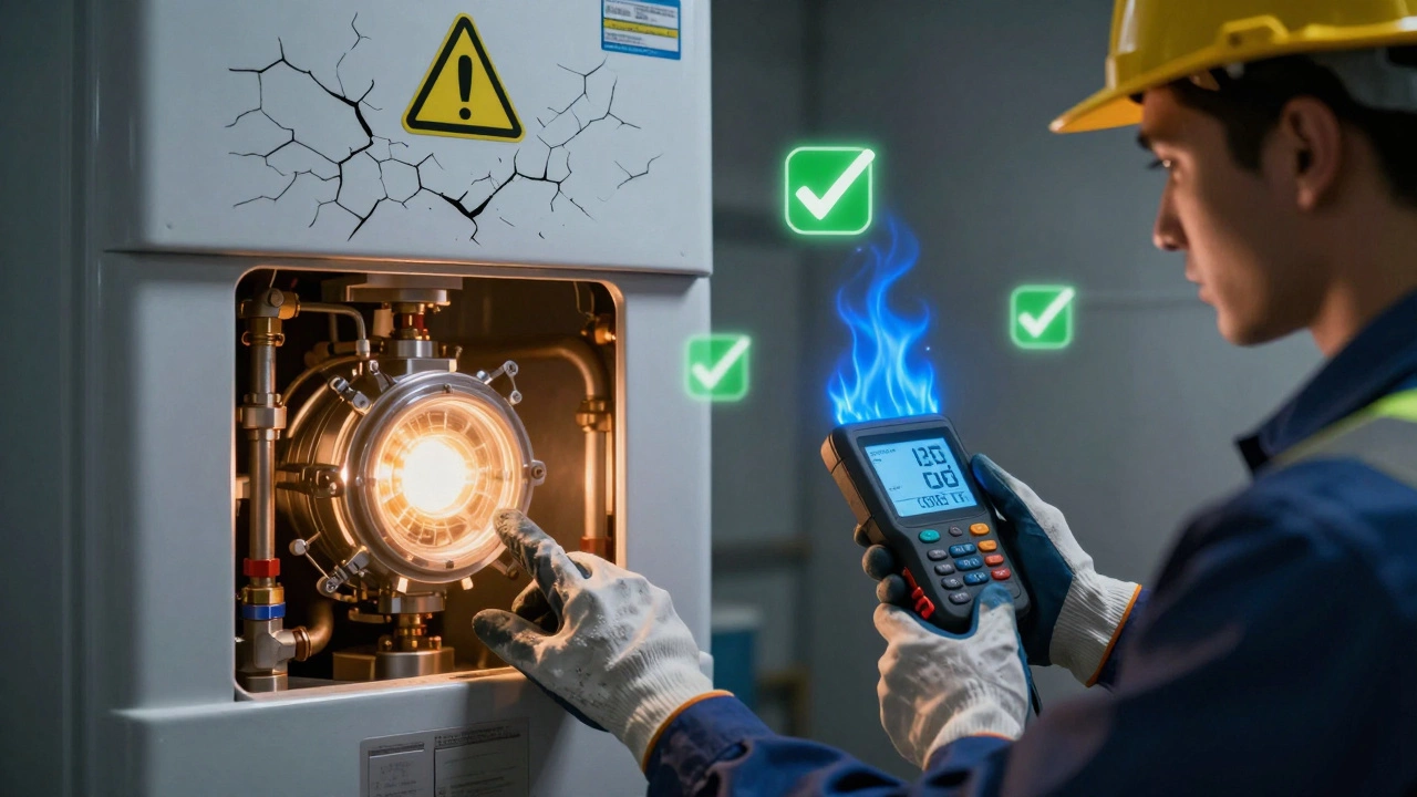 Contrast between dangerous DIY gas repair attempts and professional engineer safety checks.