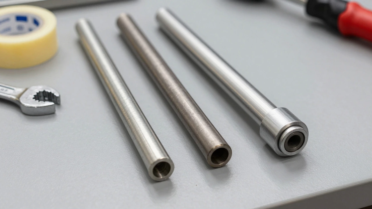 Comparison of magnesium, aluminum, and titanium anode rods on workbench