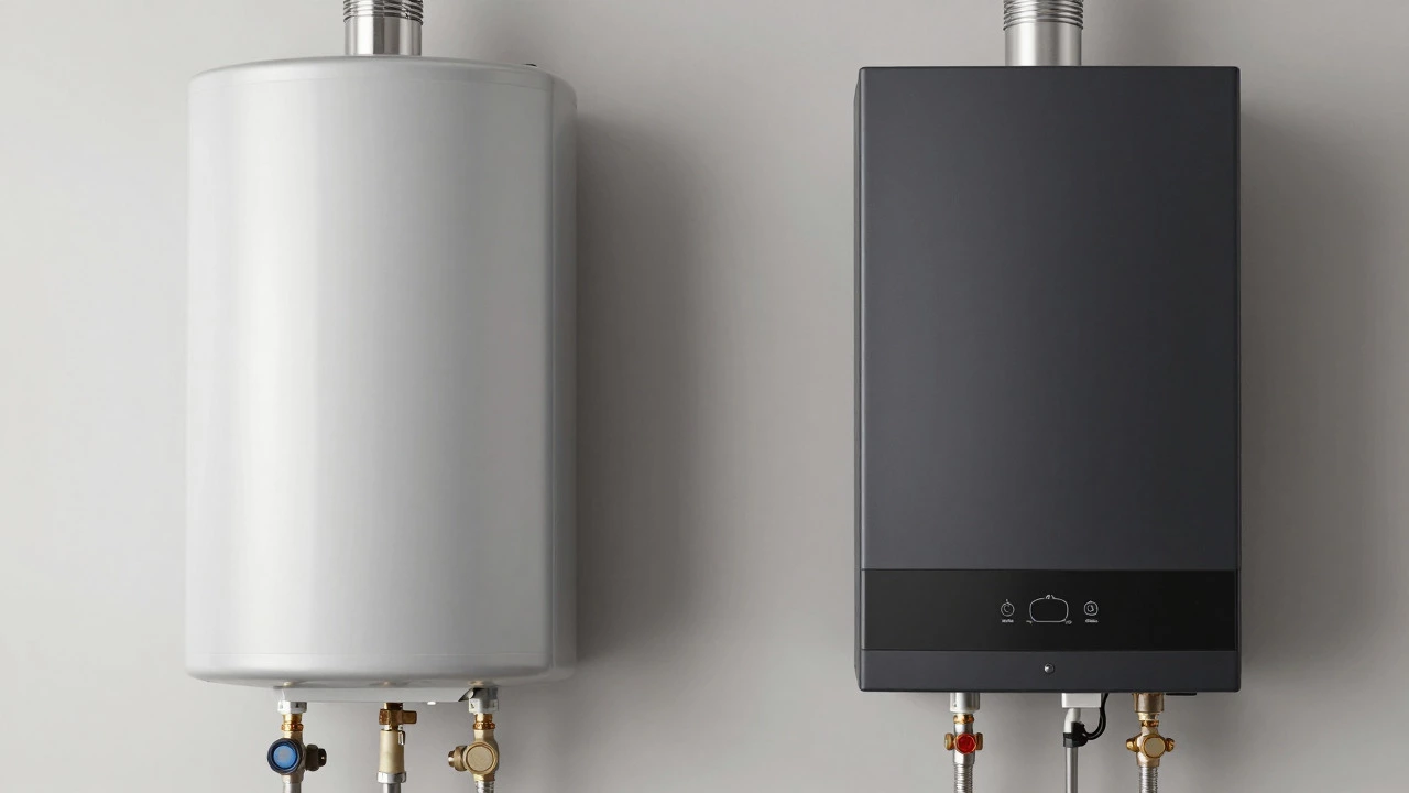 Side-by-side comparison of tank and tankless water heaters