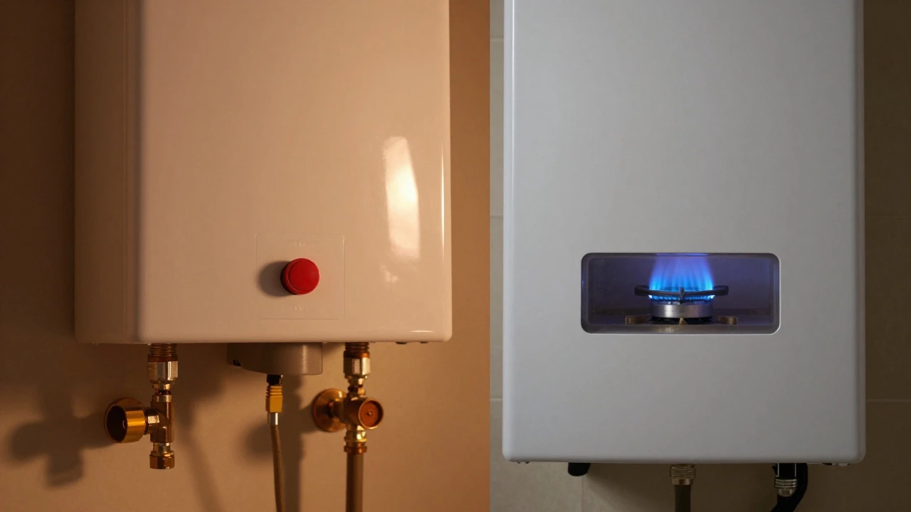 Split view of electric reset button and gas pilot light troubleshooting